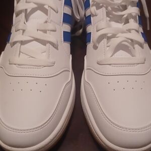 Adidas Classic White and Blue Trainers